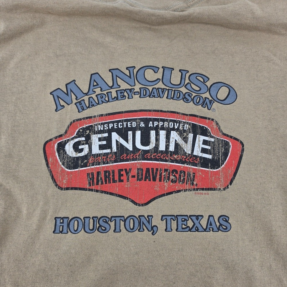 Harley-Davidson Mens Tan Mancuso Houston Texas Pocket Graphic T-Shirt XXL 2009